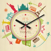 OROLOGIO TRAVEL 29x29 cm IN LEGNO